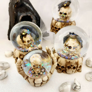 Skull Snow Globe with Assorted Animals