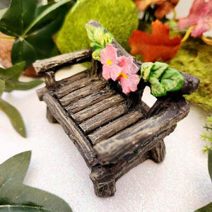 Bench w. Flowers for Fairy Garden/Dolls House