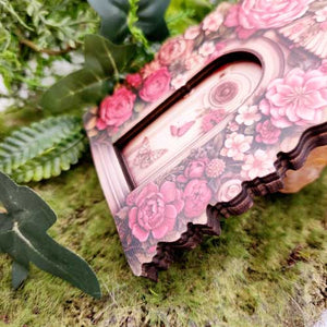 Pink Flower Wooden Fairy Door