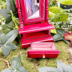 Red Full Length Mirror for Fairy Garden/Dolls House 