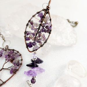 Amethyst Tree of Life Hanging Prism