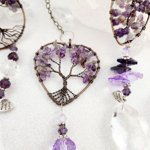 Amethyst Tree of Life Hanging Prism