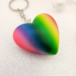 Rainbow Heart Keyring