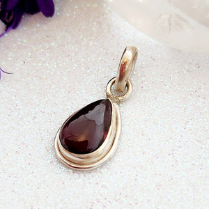 Garnet Tear Drop Pendant