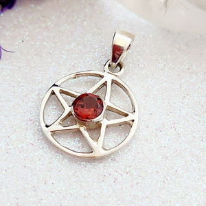 Garnet Pentagram Pendant