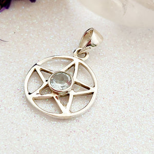 Blue Topaz Pentagram Pendant