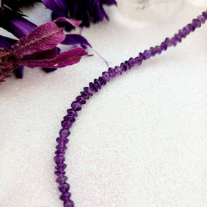 Amethyst Rondelle Bead Necklace