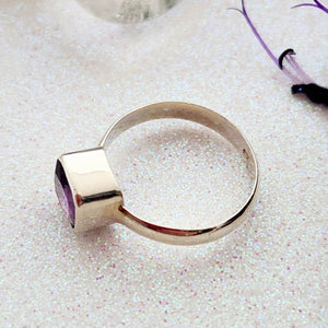 Amethyst Square Cut Ring