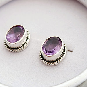 Amethyst Oval Earrings