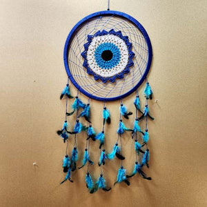 Blue Eye aka Evil Eye Crochet Dream Catcher