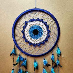 Blue Eye aka Evil Eye Crochet Dream Catcher