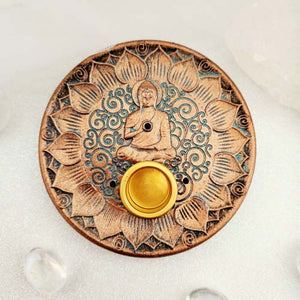 Buddha Incense Holder | Resin | Cones & Sticks | Bronze