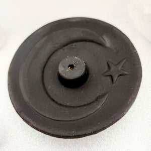 Black Crescent Moon Incense Holder