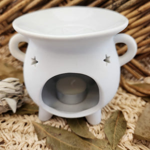 Pentagram Cauldron White Oil Burner 