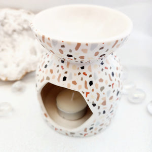 Terrazzo Look Ceramic Oil Burner (approx. 11.5x8.5x8.5cm)