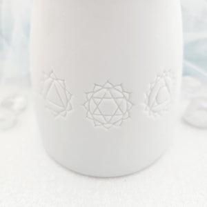 Seven Chakra White Ceramic Oil Burner