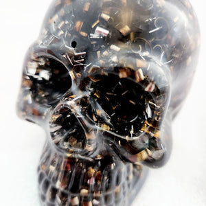 Skull Orgonite/Orgone Purifier with Shungite, Quartz, Rose Quartz & Copper