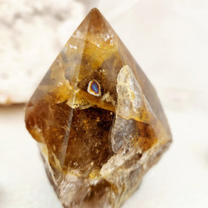 Golden Quartz Partial Polished Point