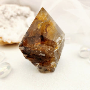 Golden Quartz Partial Polished Point