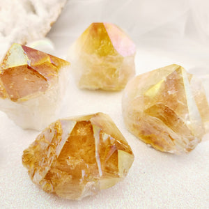 Citrine Aura Partial Polished Point