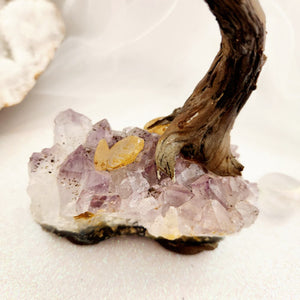 Amethyst Tree on Amethyst Cluster