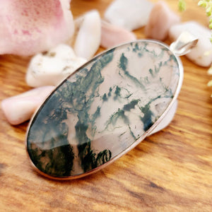 Moss Agate Oval Pendant