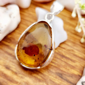 Amber Tear Drop Pendant