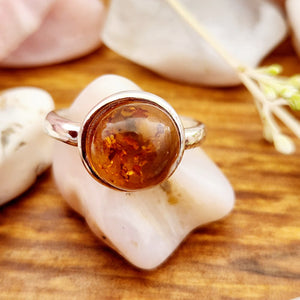 Amber Round Ring