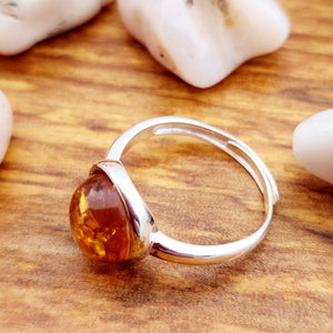 Amber Round Ring