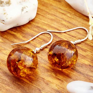 Amber Round Drop Earrings