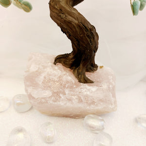 Green Aventurine Tree on Rose Quartz Base