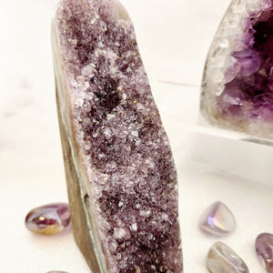 Amethyst Standing Cluster w. Polished Edge