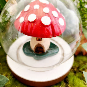 Mushroom House Glass Dome Hanging