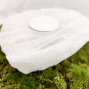 Quartz Partially Polished Candle Holder