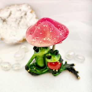 Frog Couple Under Mushroom