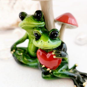 Frog Couple Under Mushroom