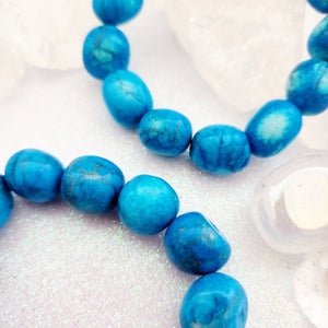 Blue Dyed Howlite Chunky Nugget Bracelet