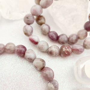 Pink Tourmaline in Quartz Nugget Bracelet