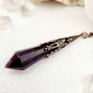 Antique Look Amethyst Pendulum