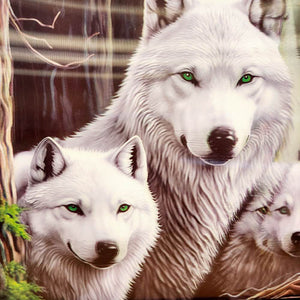 3D White Wolves