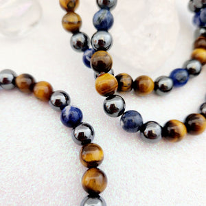 Tiger's Eye, Hematite & Sodalite Bracelet