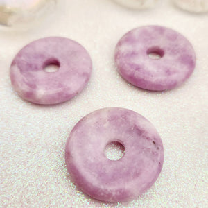 Lepidolite Donut Pendant