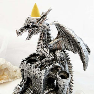 Dragon on Castle Backflow Incense Burner