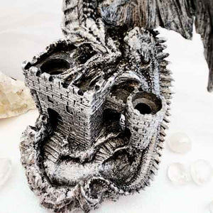 Dragon on Castle Backflow Incense Burner