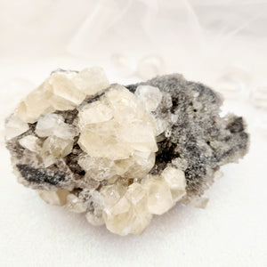 Sparkling Druzy Quartz w. Calcite Specimen