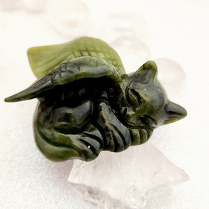 Nephrite Jade Angel Cat