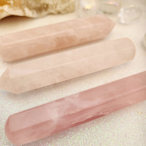 Rose Quartz Faceted Wand