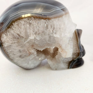 Natural Agate Geode Skull