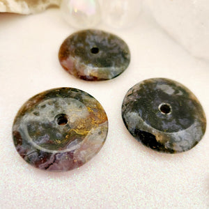 Moss Agate Donut Pendant