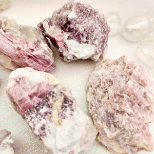 Pink Tourmaline & Lepidolite in Quartz Specimen